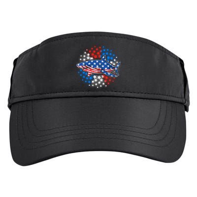 Stars And Stripes USA American Flag Shark Adult Drive Performance Visor