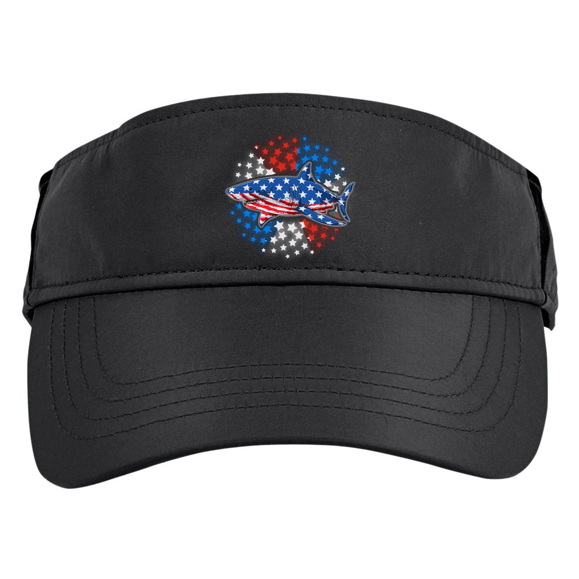 Stars And Stripes USA American Flag Shark Adult Drive Performance Visor