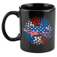 Stars And Stripes USA American Flag Shark 11oz C Handle Ceramic Mug