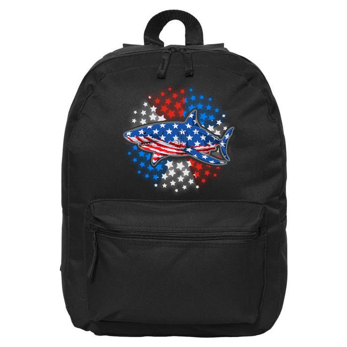 Stars And Stripes USA American Flag Shark 16 in Basic Backpack