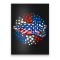 Stars And Stripes USA American Flag Shark Poster