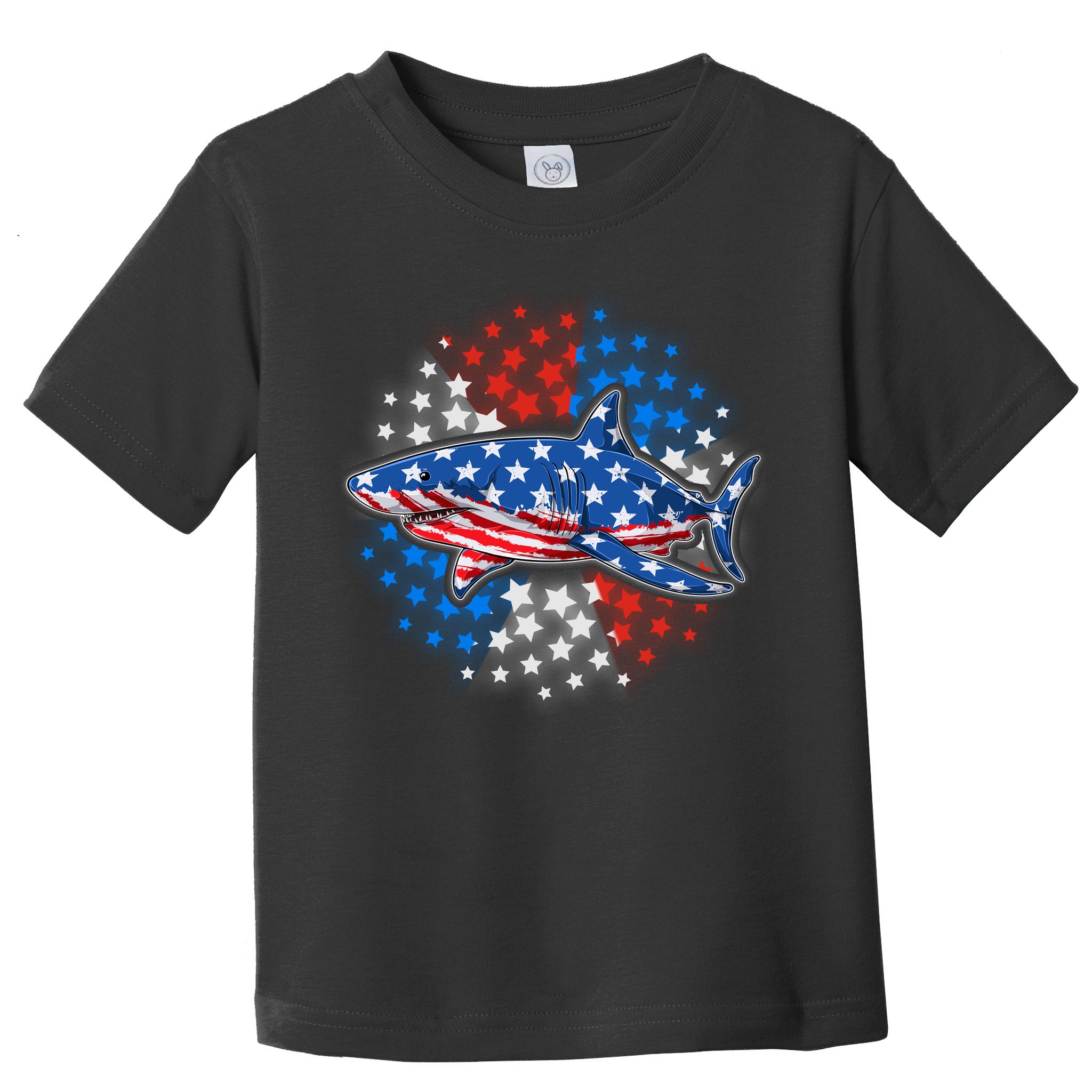 Stars And Stripes USA American Flag Shark Toddler T-Shirt