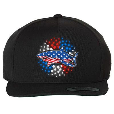 Stars And Stripes USA American Flag Shark Wool Snapback Cap