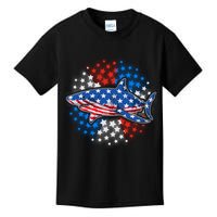 Stars And Stripes USA American Flag Shark Kids T-Shirt