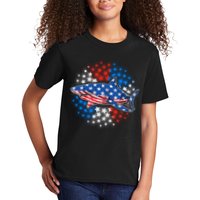Stars And Stripes USA American Flag Shark Kids T-Shirt