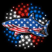Stars And Stripes USA American Flag Shark Kids T-Shirt