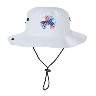 Stars And Stripes USA American Flag Shark Legacy Cool Fit Booney Bucket Hat