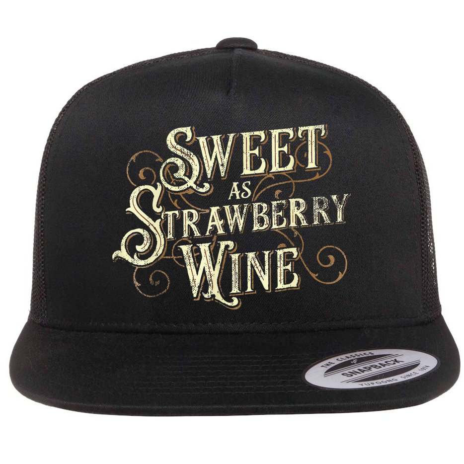 Sweet As Strawberry Wine Ladies Designer Country Flat Bill Trucker Hat
