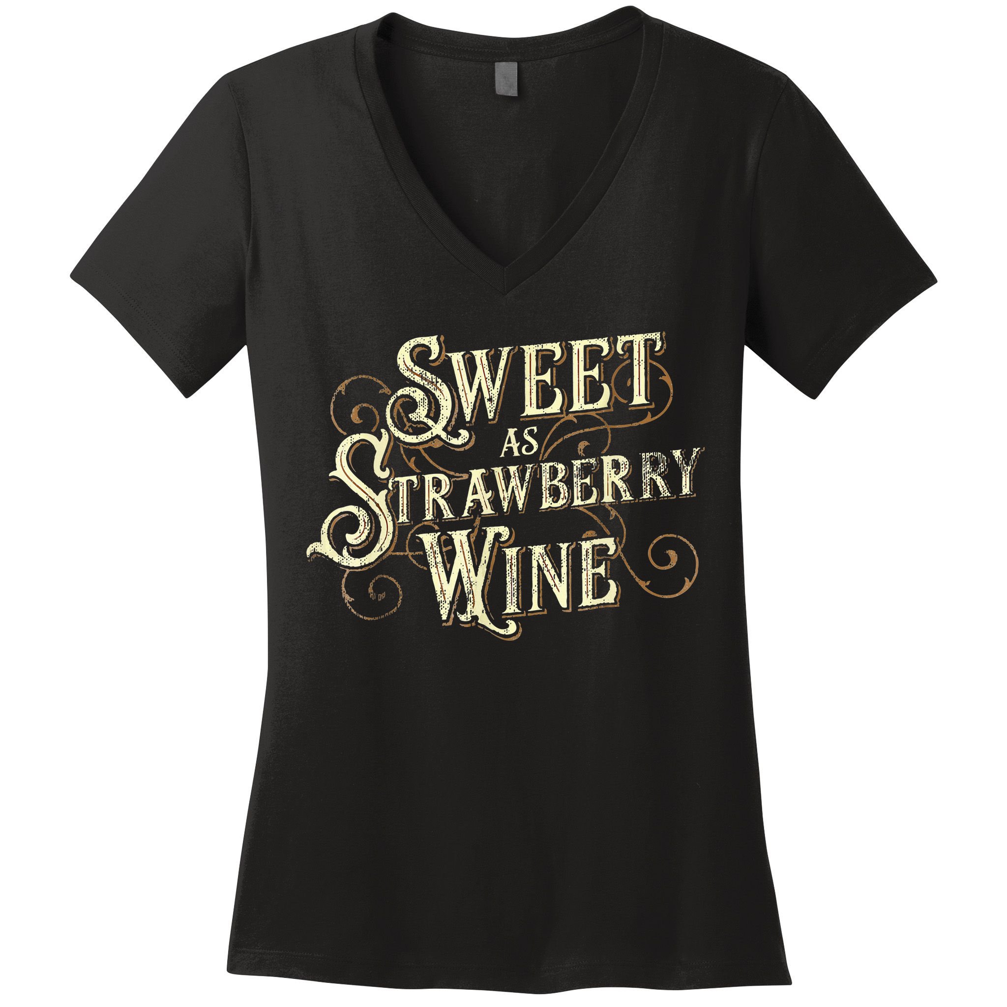 Sweet As Strawberry Wine Ladies Designer Country Women's V-Neck T-Shirt