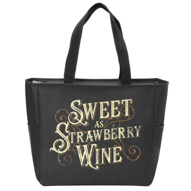 Sweet As Strawberry Wine Ladies Designer Country Zip Tote Bag
