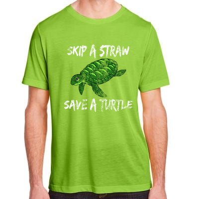 Skip A Straw Save A Turtle Cute Gift Tee Gift Adult ChromaSoft Performance T-Shirt