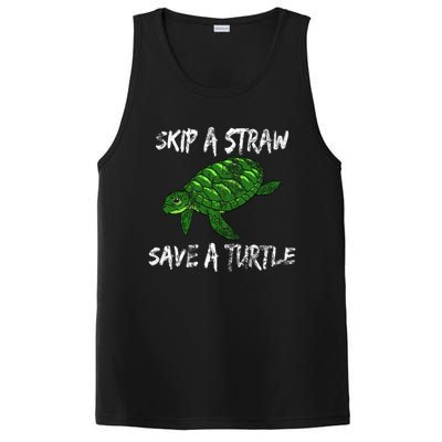 Skip A Straw Save A Turtle Cute Gift Tee Gift PosiCharge Competitor Tank