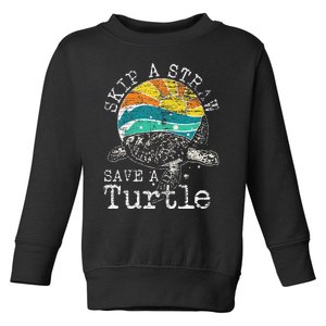 Skip A Straw Save A Turtle Toddler Sweatshirt