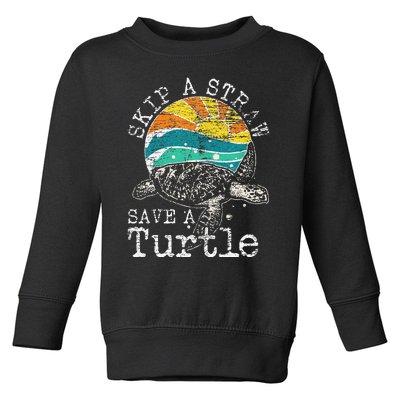 Skip A Straw Save A Turtle Toddler Sweatshirt