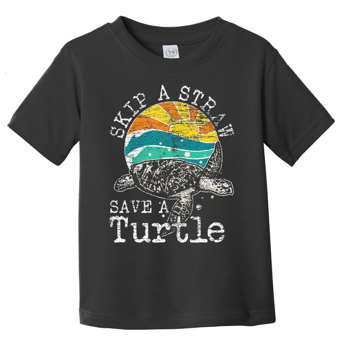 Skip A Straw Save A Turtle Toddler T-Shirt