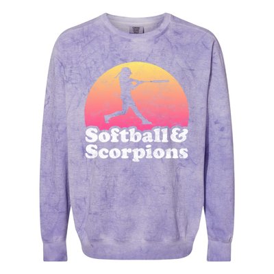 Softball And Scorpions Or Scorpion Gift Colorblast Crewneck Sweatshirt