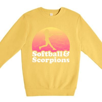 Softball And Scorpions Or Scorpion Gift Premium Crewneck Sweatshirt