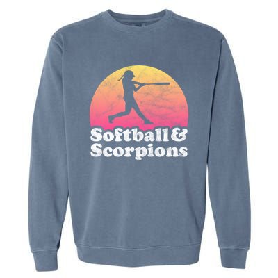 Softball And Scorpions Or Scorpion Gift Garment-Dyed Sweatshirt