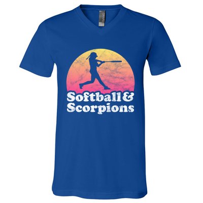 Softball And Scorpions Or Scorpion Gift V-Neck T-Shirt