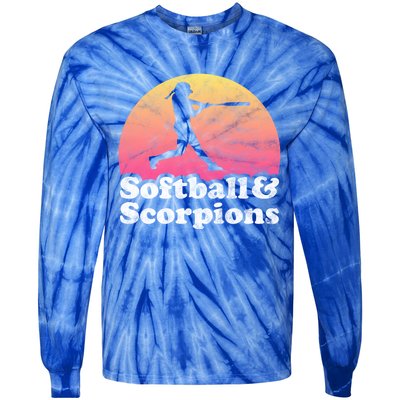 Softball And Scorpions Or Scorpion Gift Tie-Dye Long Sleeve Shirt