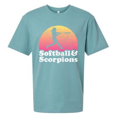 Softball And Scorpions Or Scorpion Gift Sueded Cloud Jersey T-Shirt