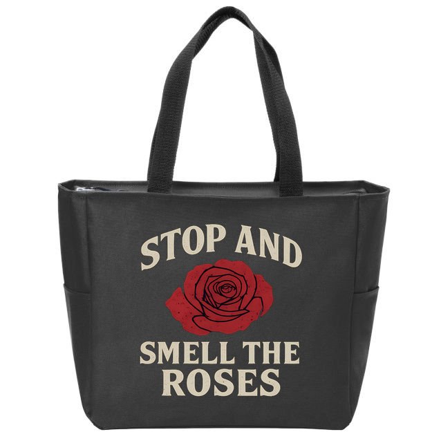 Stop and Smell the Roses Zip Tote Bag