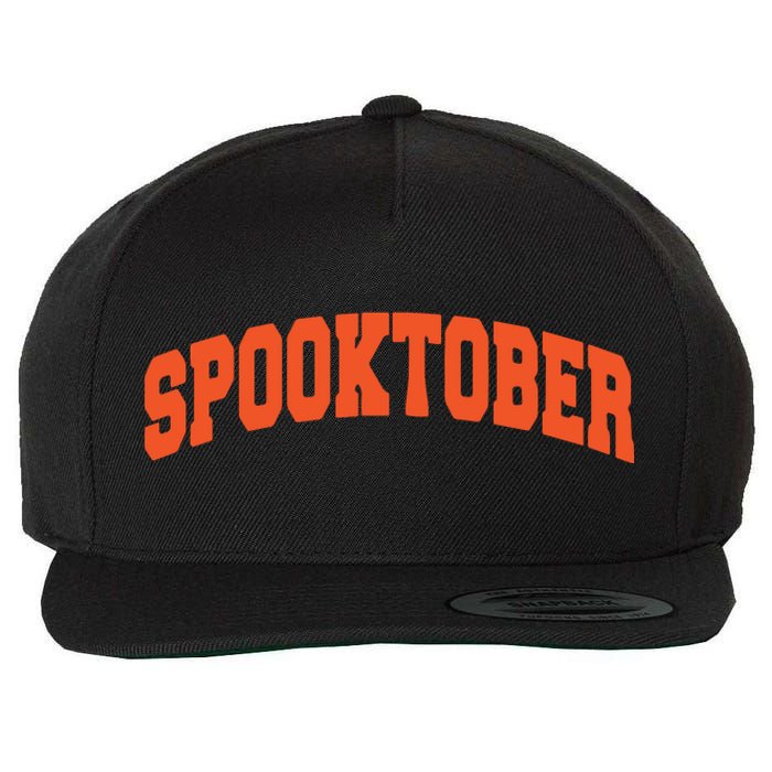 Spooktober Athletic Sports Design Wool Snapback Cap