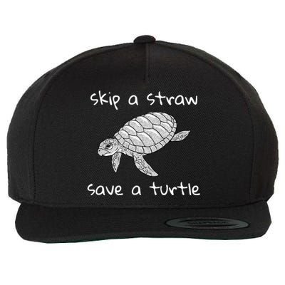 Skip A Straw Save A Turtle Gift Tee Gift Wool Snapback Cap