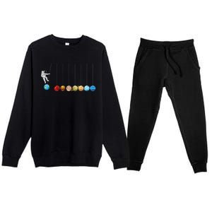 Space Astronaut Spaceman Astronomy Earth Mars Planets Premium Crewneck Sweatsuit Set