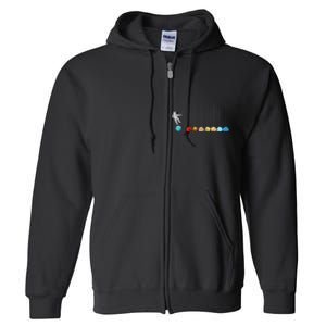 Space Astronaut Spaceman Astronomy Earth Mars Planets Full Zip Hoodie