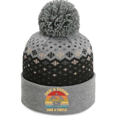 Skip A Straw Save A Turtle Gift Save The Sea Turtles Gift The Baniff Cuffed Pom Beanie