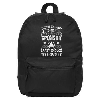Sobriety Anniversary Sober Logo Alcoholics Aa Na Sponsor 16 in Basic Backpack