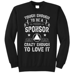 Sobriety Anniversary Sober Logo Alcoholics Aa Na Sponsor Tall Sweatshirt