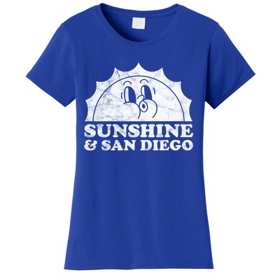 Sunshine And San Diego California Retro Vintage Sun Gift Women's T-Shirt