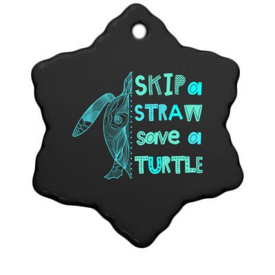 Skip A Straw Save A Turtle Gift Meaningful Gift Funny Gift Ceramic Star Ornament