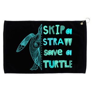 Skip A Straw Save A Turtle Gift Meaningful Gift Funny Gift Grommeted Golf Towel