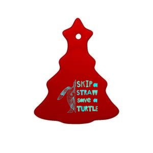 Skip A Straw Save A Turtle Gift Meaningful Gift Funny Gift Ceramic Tree Ornament