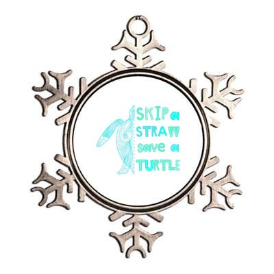 Skip A Straw Save A Turtle Gift Meaningful Gift Funny Gift Metallic Star Ornament