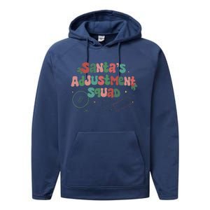 SantaS Adjustment Squad Christmas Chiropractor Xmas Performance Fleece Hoodie