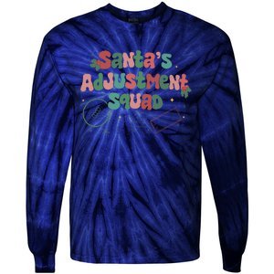 SantaS Adjustment Squad Christmas Chiropractor Xmas Tie-Dye Long Sleeve Shirt