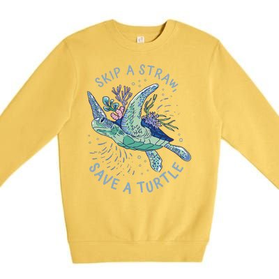 Skip A Straw Save A Turtle Ocean Premium Crewneck Sweatshirt