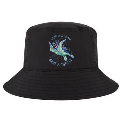 Skip A Straw Save A Turtle Ocean Cool Comfort Performance Bucket Hat