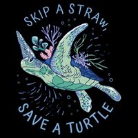 Skip A Straw Save A Turtle Ocean Full-Length Apron With Pockets