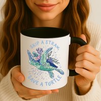 Skip A Straw Save A Turtle Ocean Mug