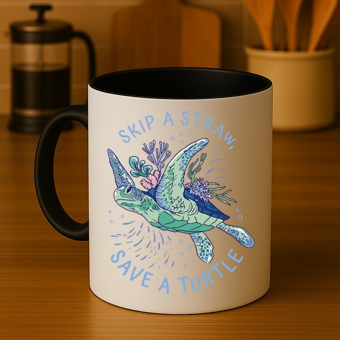 Skip A Straw Save A Turtle Ocean Mug