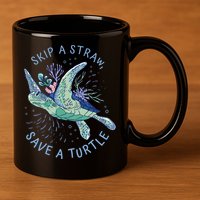 Skip A Straw Save A Turtle Ocean 11oz C Handle Ceramic Mug
