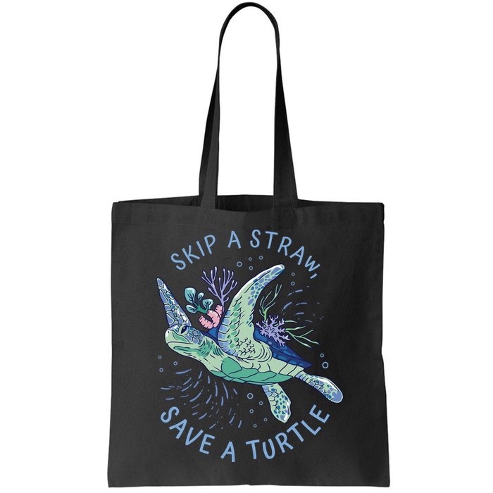 Skip A Straw Save A Turtle Ocean Bag