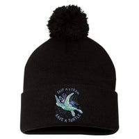 Skip A Straw Save A Turtle Ocean Pom Pom 12in Knit Beanie