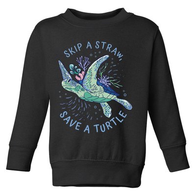 Skip A Straw Save A Turtle Ocean Toddler Sweatshirt