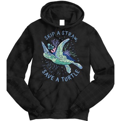 Skip A Straw Save A Turtle Ocean Tie Dye Hoodie